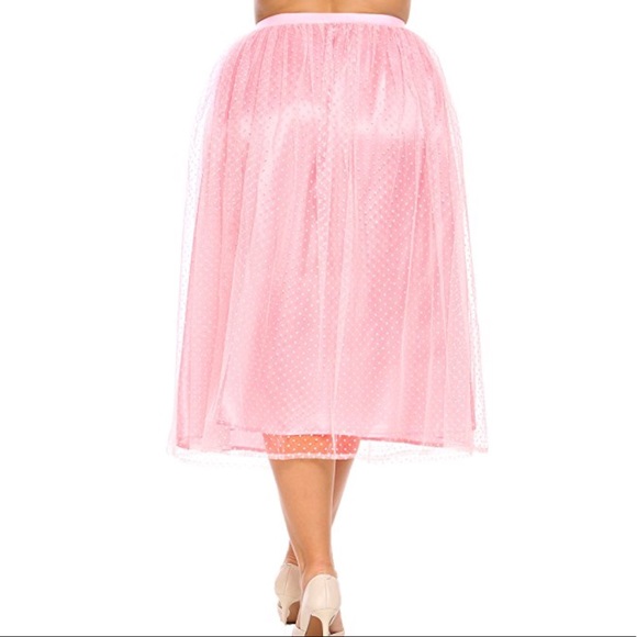 Plus Size Layered Tulle A Line Puffy Skirt - Picture 4 of 5